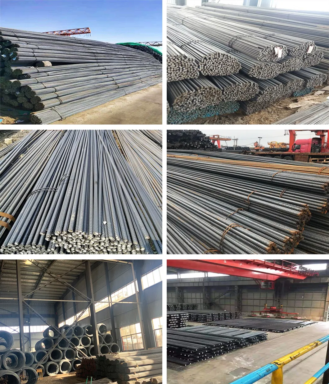 ASTM A615 BS4449 B500b HRB335 HRB400 HRB500 Deformed Construction Carbon Iron Steel Rebars Reinforced Reinforcing Concrete Tmt Round Bars for Steel Structure