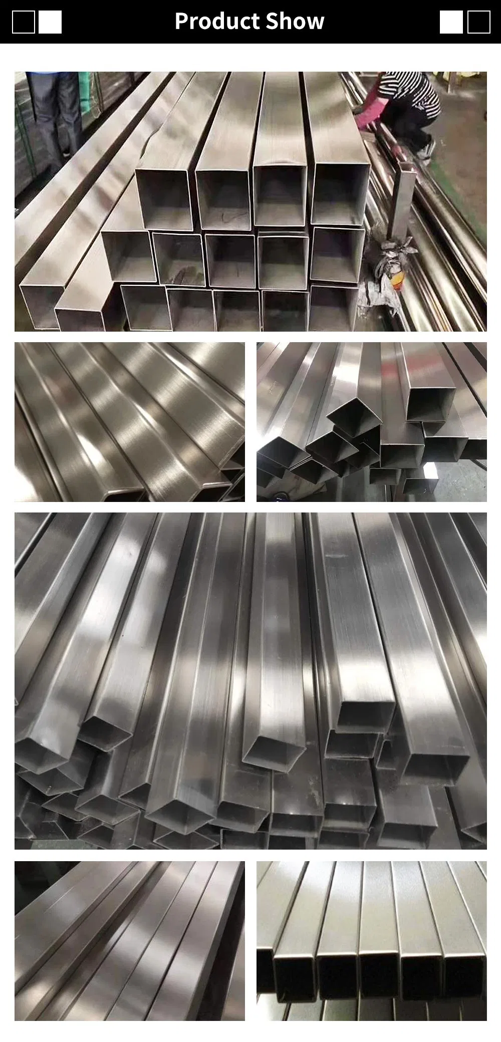 Competitive Price Mirror Finish 304 Stainless Steel Square Pipe for Railing
